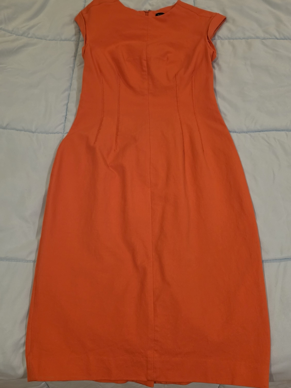 Banana Republic Factory Vibrant Orange Cap-Sleeve Midi Dress SIZE 2